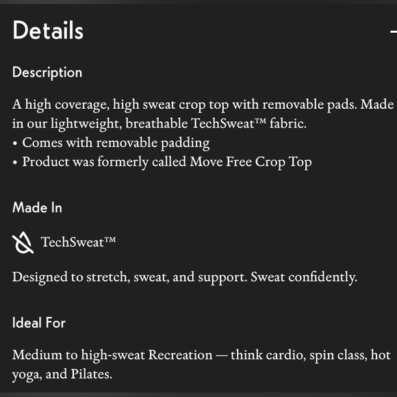 TechSweat Crop Top - Picture 3 of 3